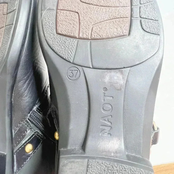 Naot Taku Black Leather Western Boots Gold Studs Aura Collection Size 37 - Picture 7 of 10